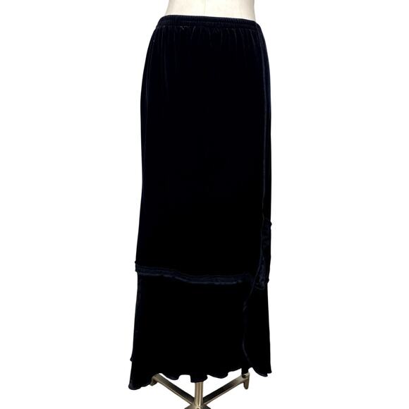 American Vintage Dresses & Skirts - Vtg 90's Stunning Whimsigoth Patchwork Velvet Floral Wtichy Goth Vamp Maxi Skirt